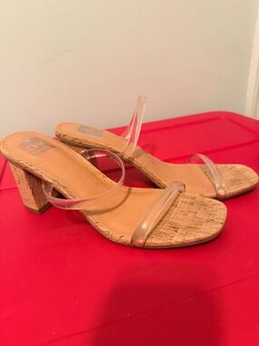 Dolce Vita Cork bottom clear strap sandals